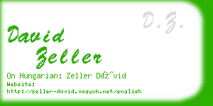 david zeller business card
